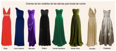 Color de vestido para una boda de noche