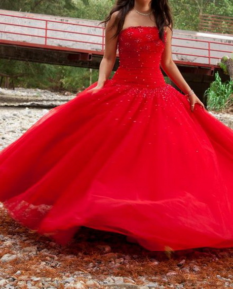 Imagenes de vestidos de 15 años rojos