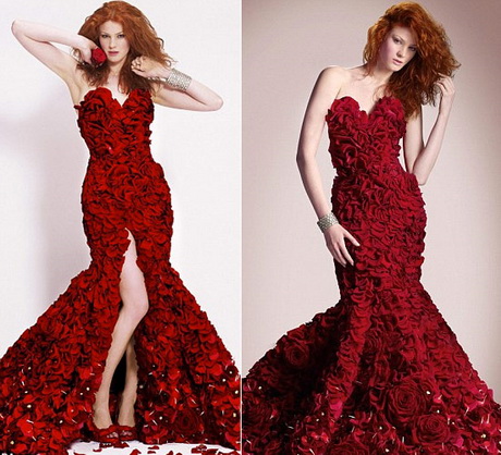 Rosas rojas vestidos