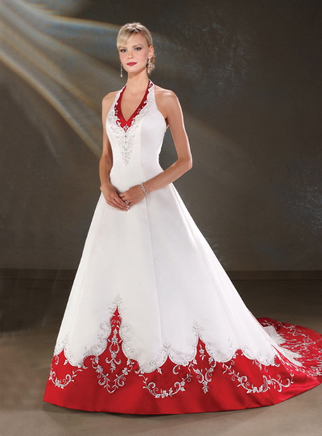 Vestido de novia con rojo