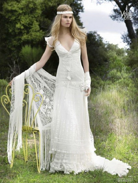 Vestido de novia hippie