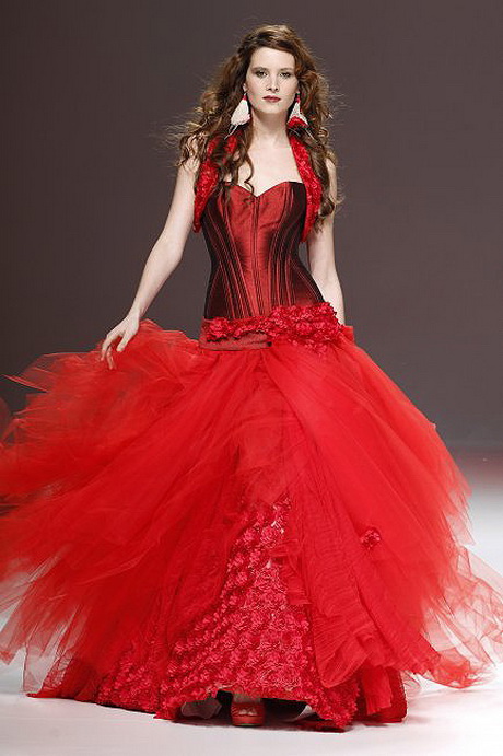 Vestido de novia rojo