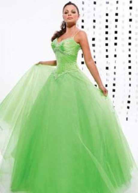 Vestidos de 15 años color verde manzana