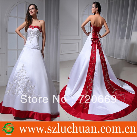 Vestidos de novia rojos con blanco