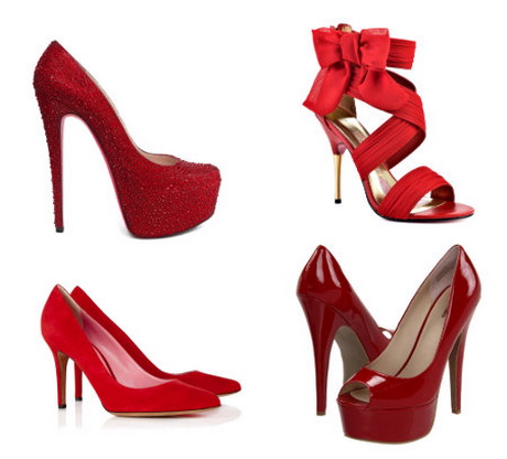 Zapatos para vestido rojo corto