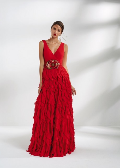 Vestidos de noche rojos 2019