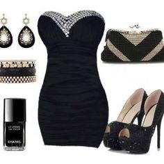 Complementos vestido negro corto