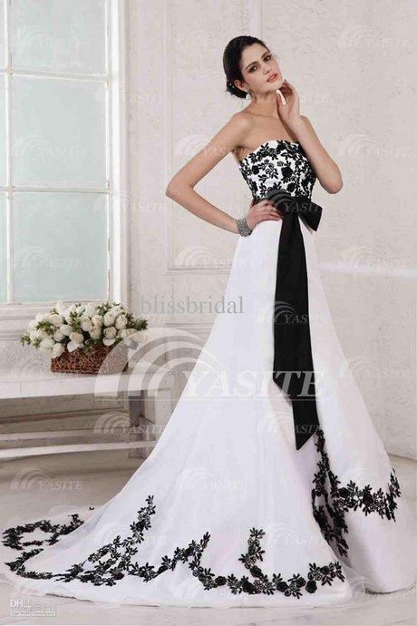 Vestidos de novia blanco con negro