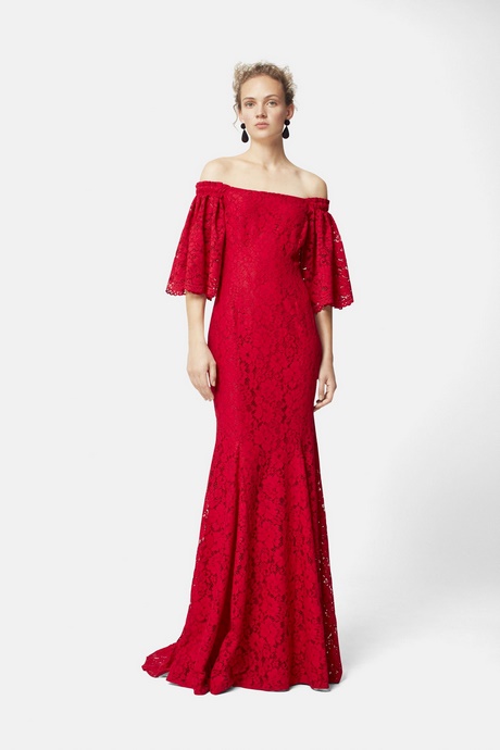 Vestidos de encaje rojo 2018