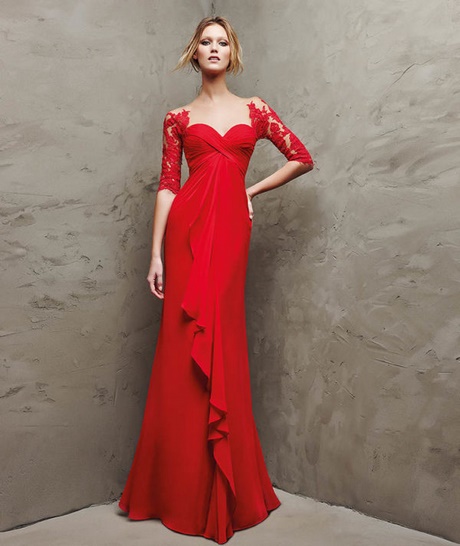 Vestidos de encaje rojo 2018