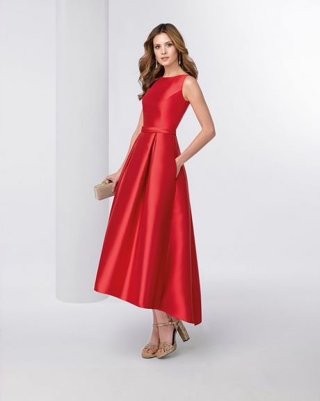 Vestido rojo cocktail 2019