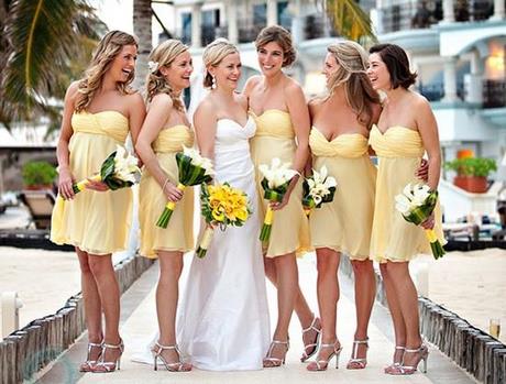 Vestidos cortos para damas de honor de boda