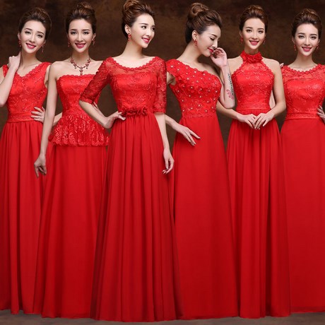 Vestidos de dama de honor color rojo