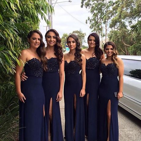 Vestidos de damas de honor azul marino