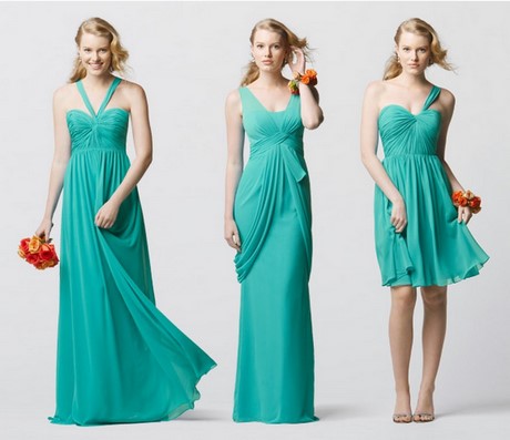 Vestidos para dama de honor color aqua