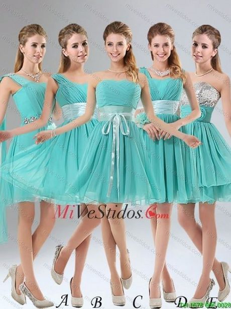 Vestidos para dama de honor color aqua