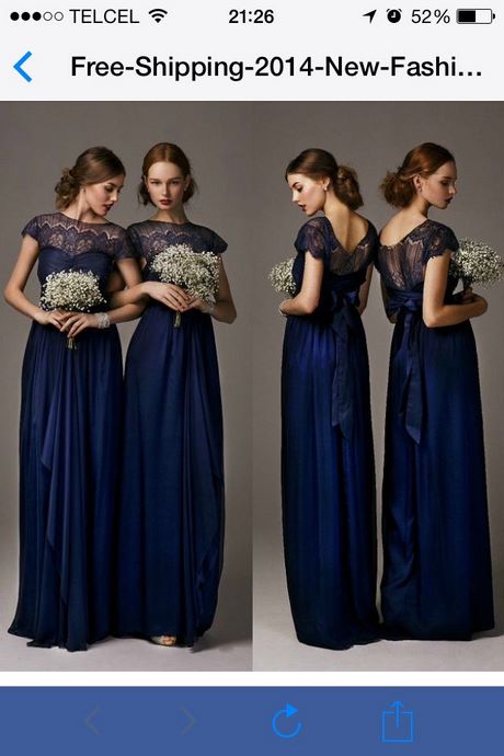 Vestidos para damas de honor azul marino