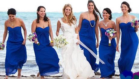 Vestidos para damas de honor en azul