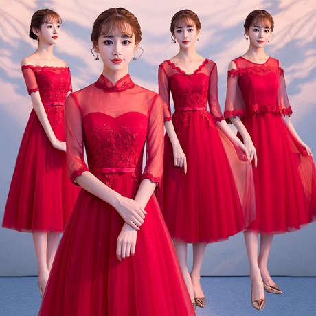 Vestidos rojos para damas de honor de bodas