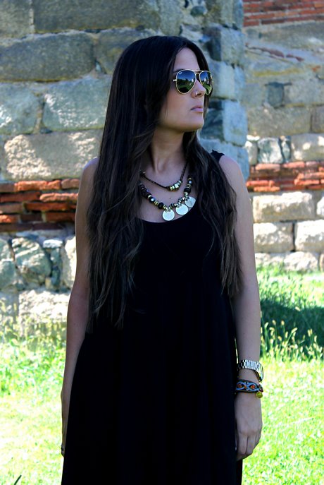 Vestido negro hippie