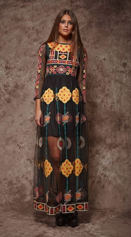 Vestido negro hippie