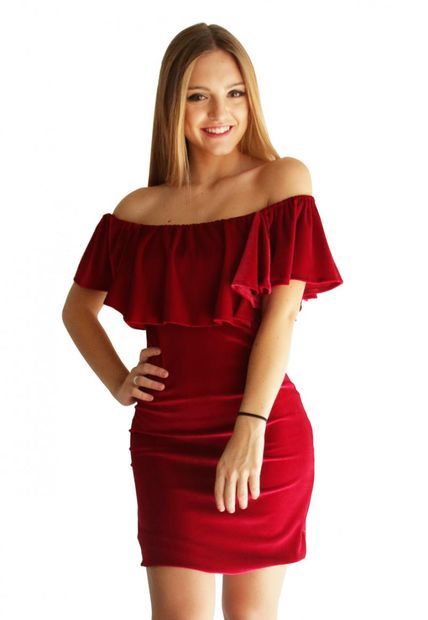 Vestido terciopelo rojo