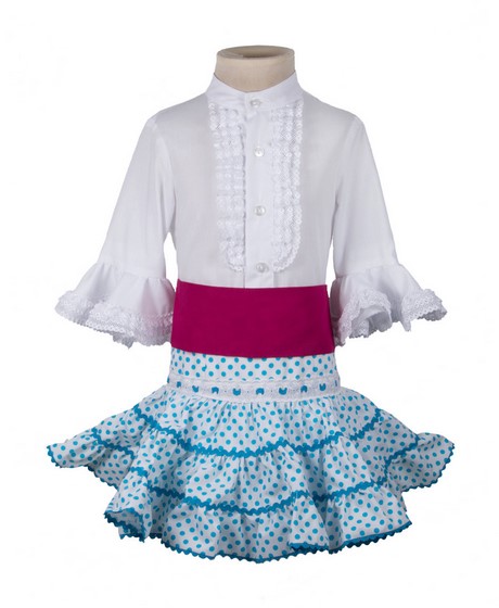 Falda y camisa flamenca niña