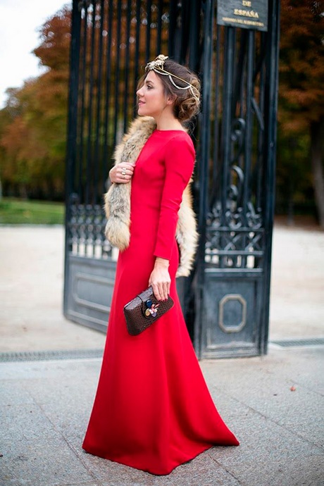 Chaqueta para vestido rojo largo