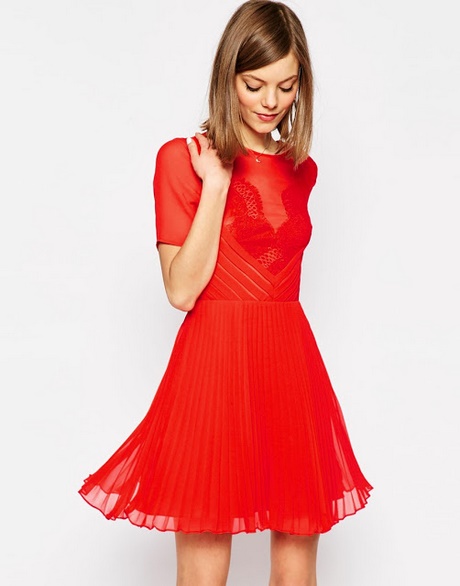 Rojo coral vestidos