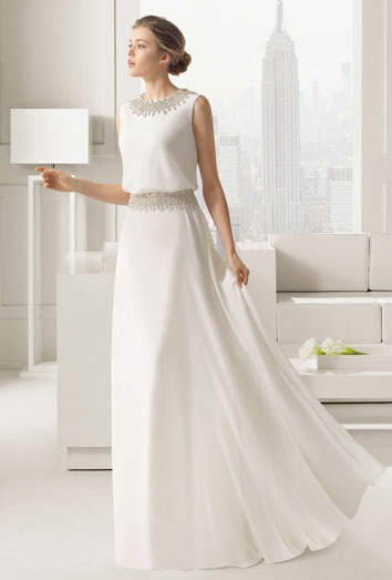 Vestido novia sencillo elegante