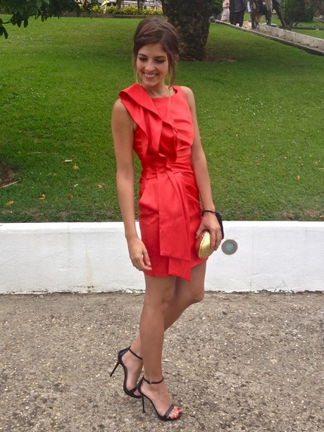 Vestido rojo corto boda