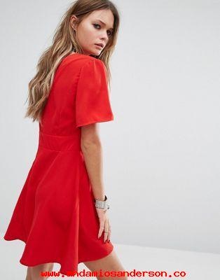 Vestido rojo liso