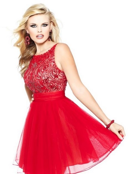 Vestidos elegantes cortos rojos