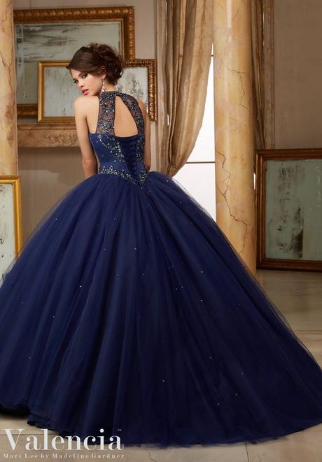 Imagenes de vestidos de 15 años estilo princesa color azul