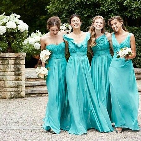 Vestidos turquesa para damas de honor