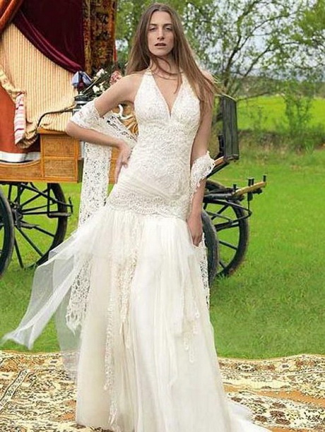 Vestido novia hippie