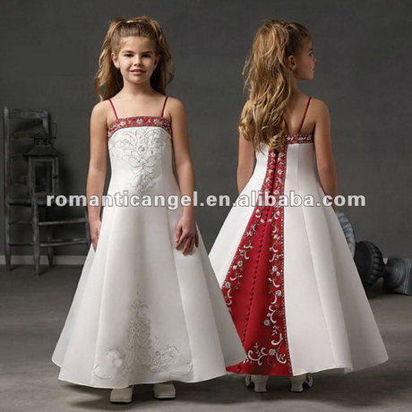 Vestidos blanco con rojo