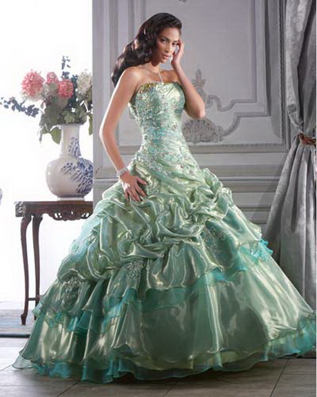 Vestidos de 15 años color verde agua