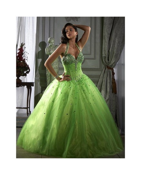 Vestidos de 15 años color verde agua