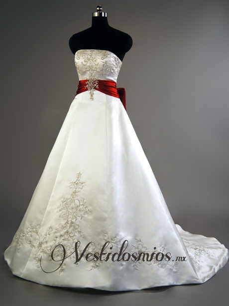 Vestidos de novia blanco con rojo