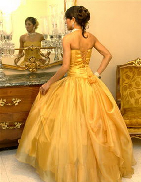 Vestidos dorados de xv años