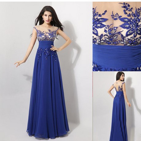 Vestido azul bordado