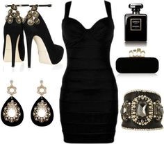 Vestido negro accesorios