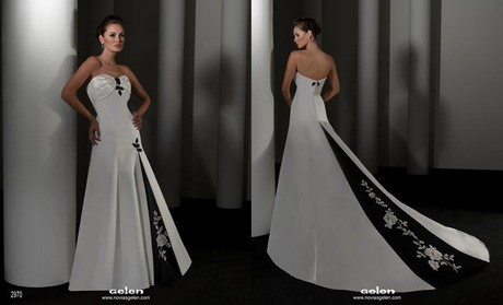 Vestidos de novia blanco con negro