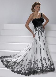 Vestidos de novia blanco con negro