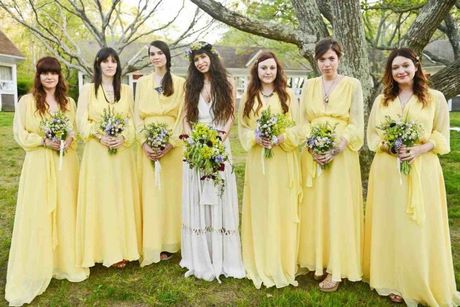 Vestidos amarillos para damas de honor