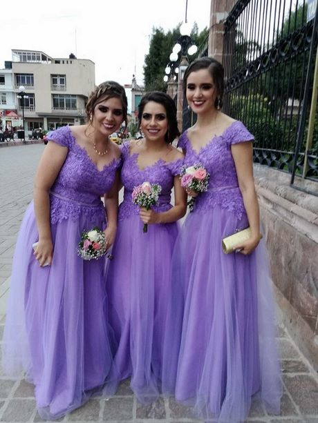 Vestidos lilas para damas de honor