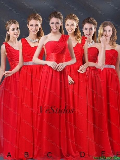 Vestidos para damas de boda color rojo