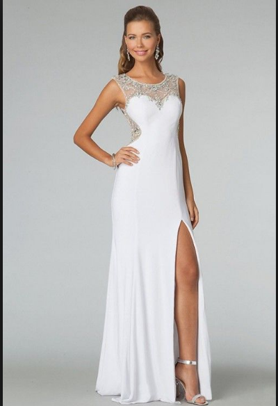 Vestidos noche blanco elegantes