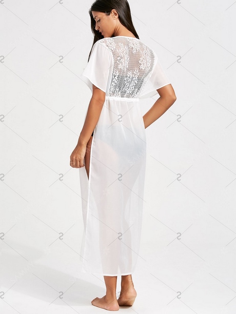 Vestido de encaje blanco largo